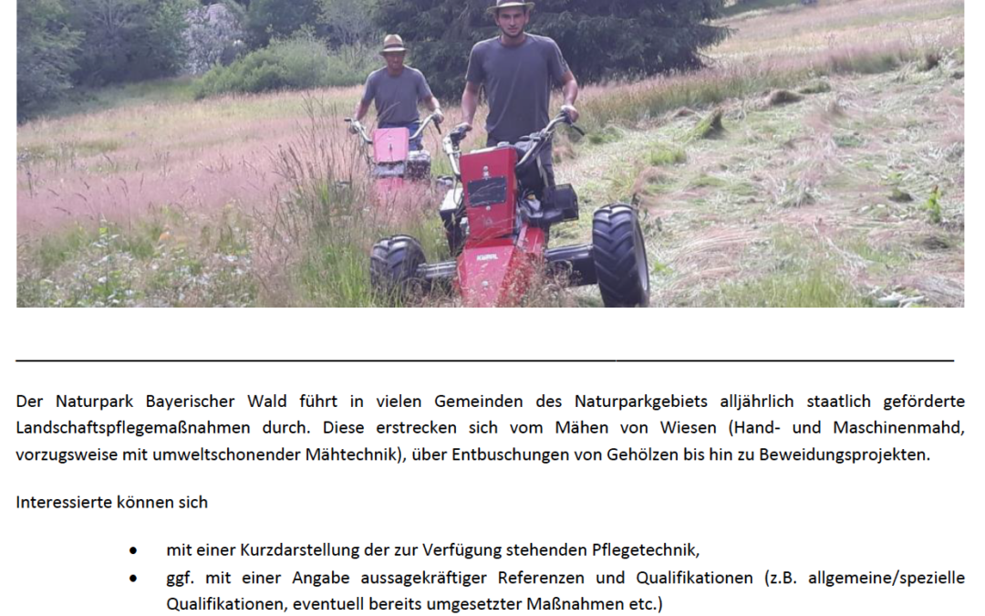 INTERESSENSERKUNDUNG – UMSETZUNG von LANDSCHAFTSPFLEGEMASSNAHMEN